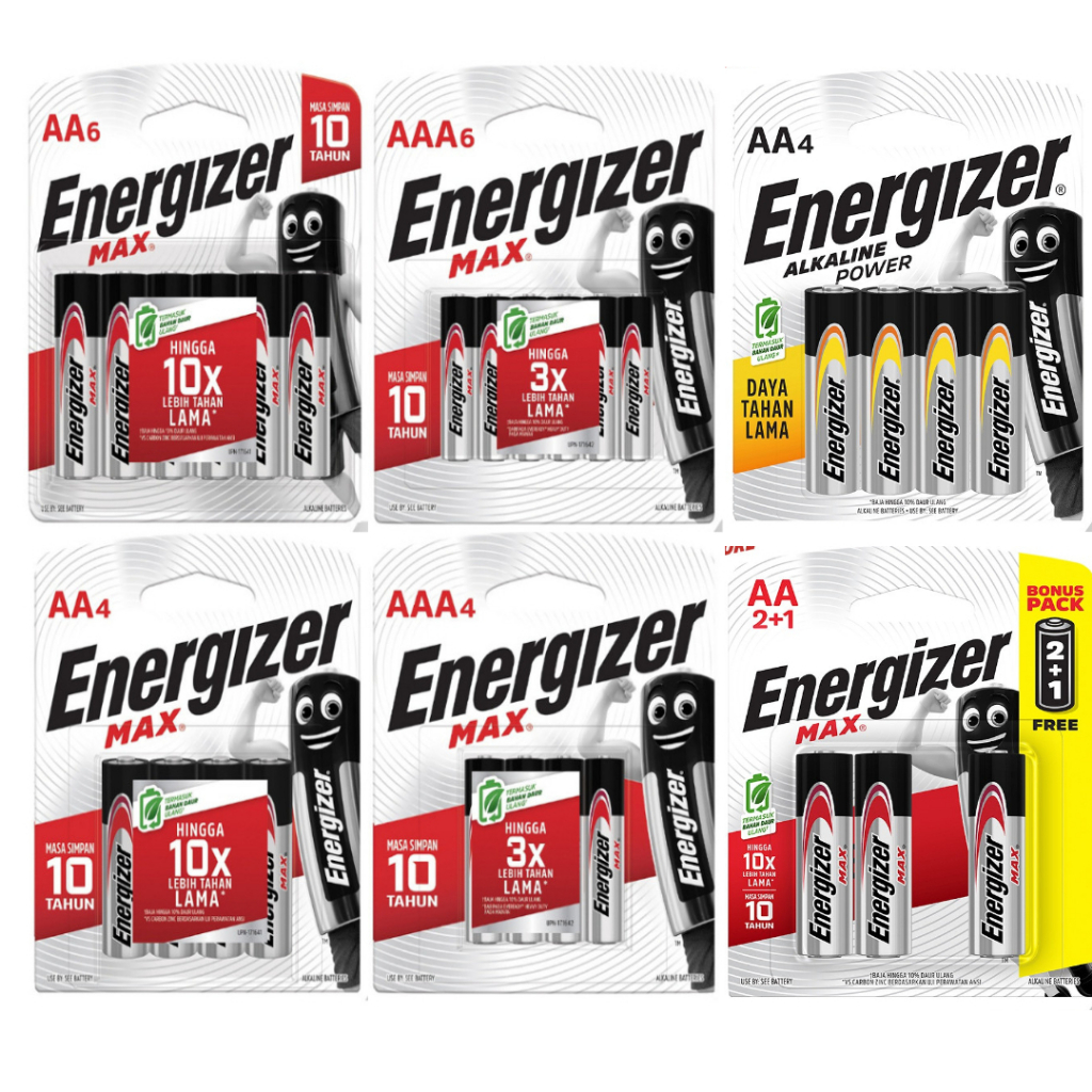 Jual ENERGIZER MAX/POWER AA/AAA Alkaline Baterai All Variant | Shopee ...