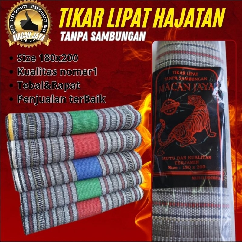 Jual Tikar Lipat Piknik Hajatan Tanpa Sambungan Macan Jaya Tiker Kloso Anyam Tenun Shopee