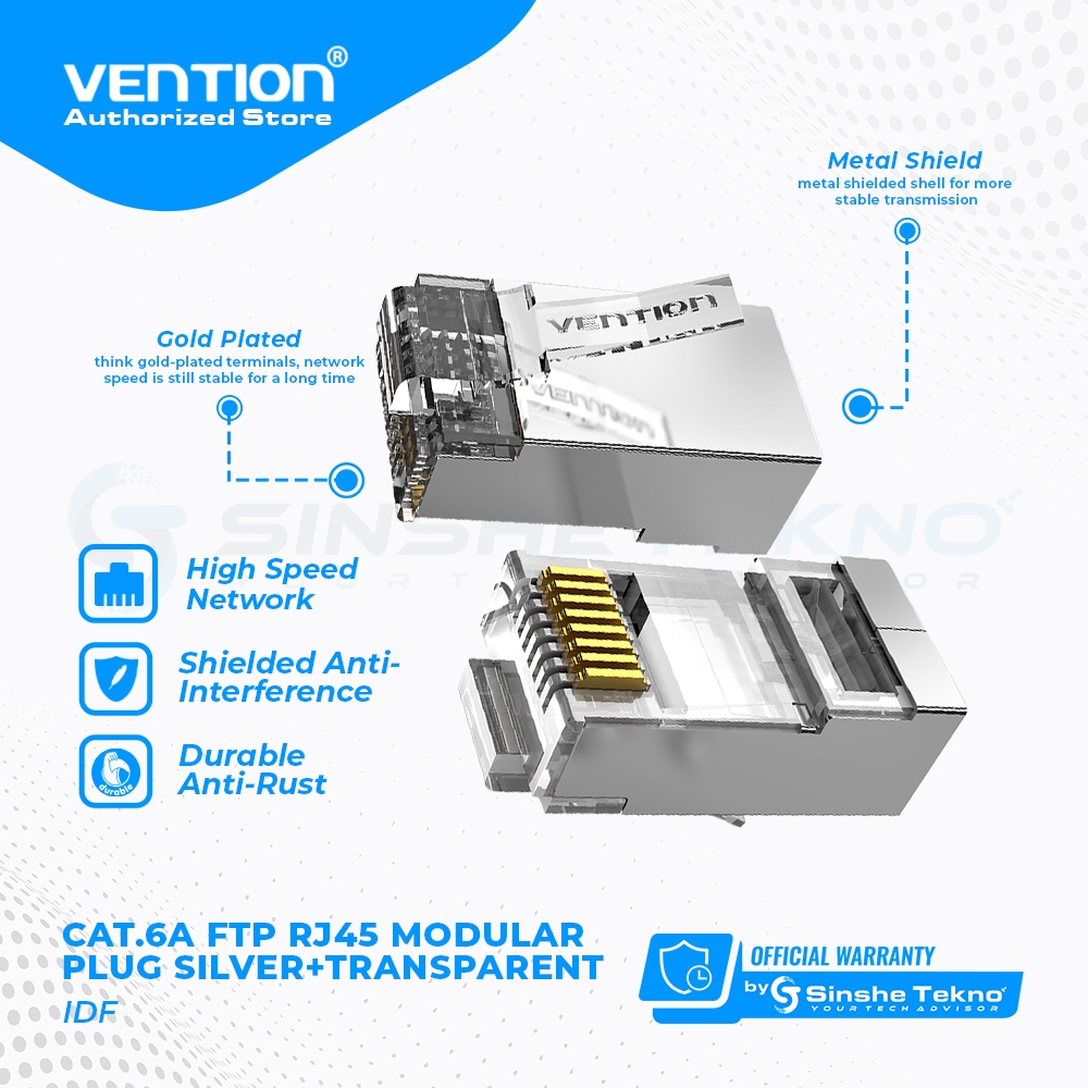 Jual VENTION - Kepala Kabel LAN RJ45 Cat6 Cat6A UTP FTP Modular Plug ...