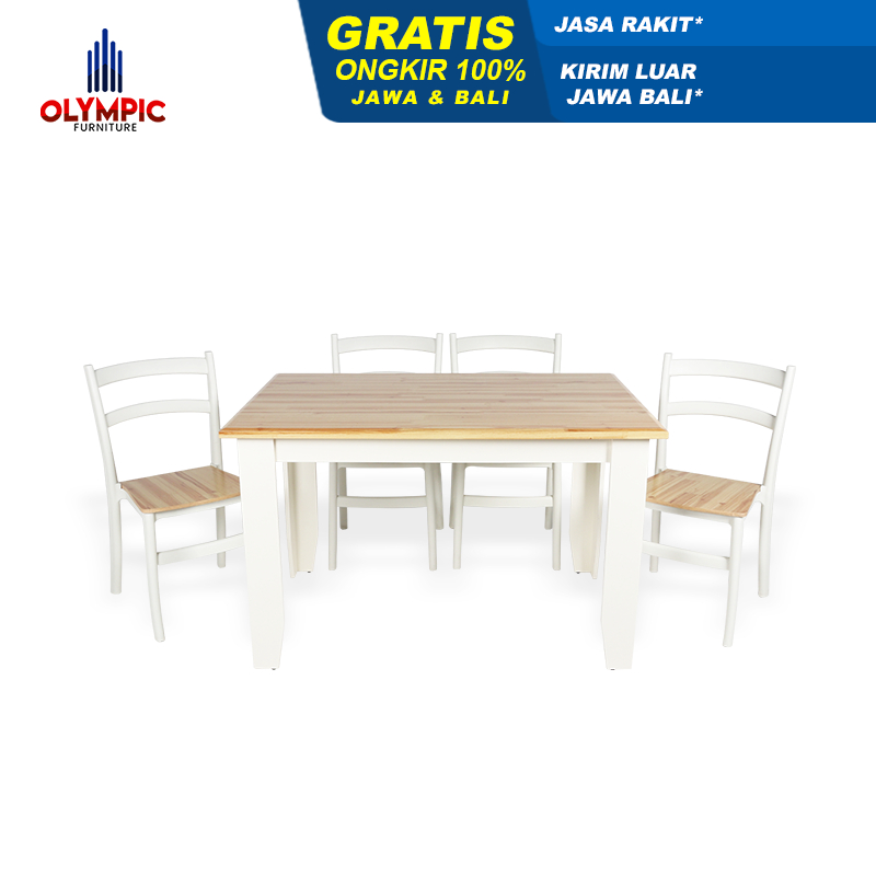 Jual Olympic Dinning Table / Meja Makan Kayu Include 4 Kursi / DTM ALMA ...