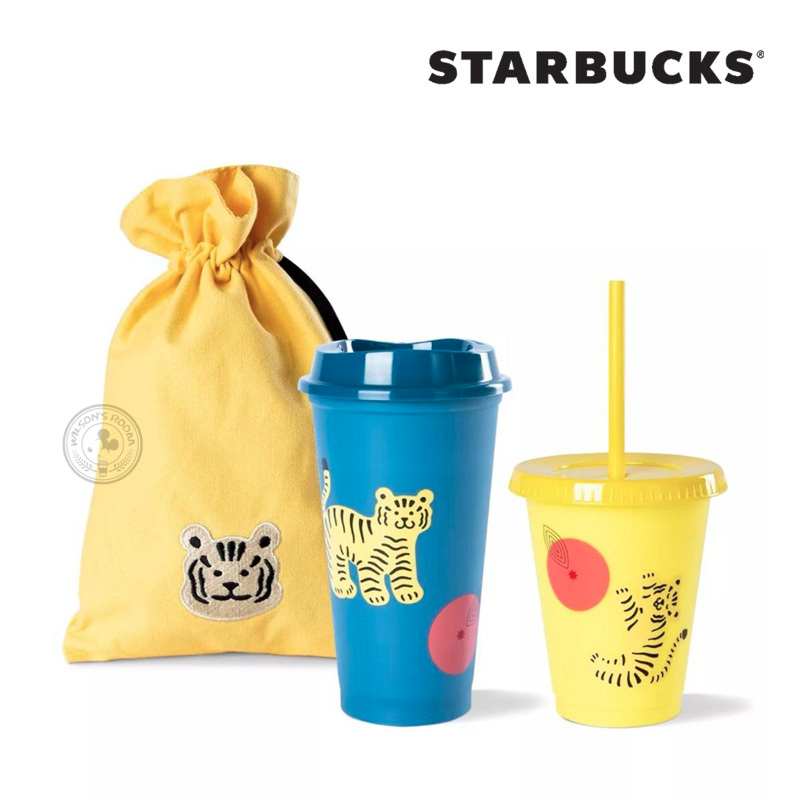 Jual Year of the Tiger Starbucks Color Changing Reusable Cup + Pouch