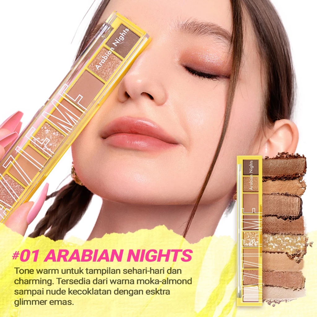 Palet Eyeshadow Dazzle Me untuk Traveling - 8 Warna Makeup Mata Matte Alami BPOM