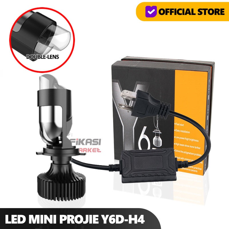 Jual Lampu Headlamp Motor Mobil Y6 DoubleLens H4 HiLo 936V Mini