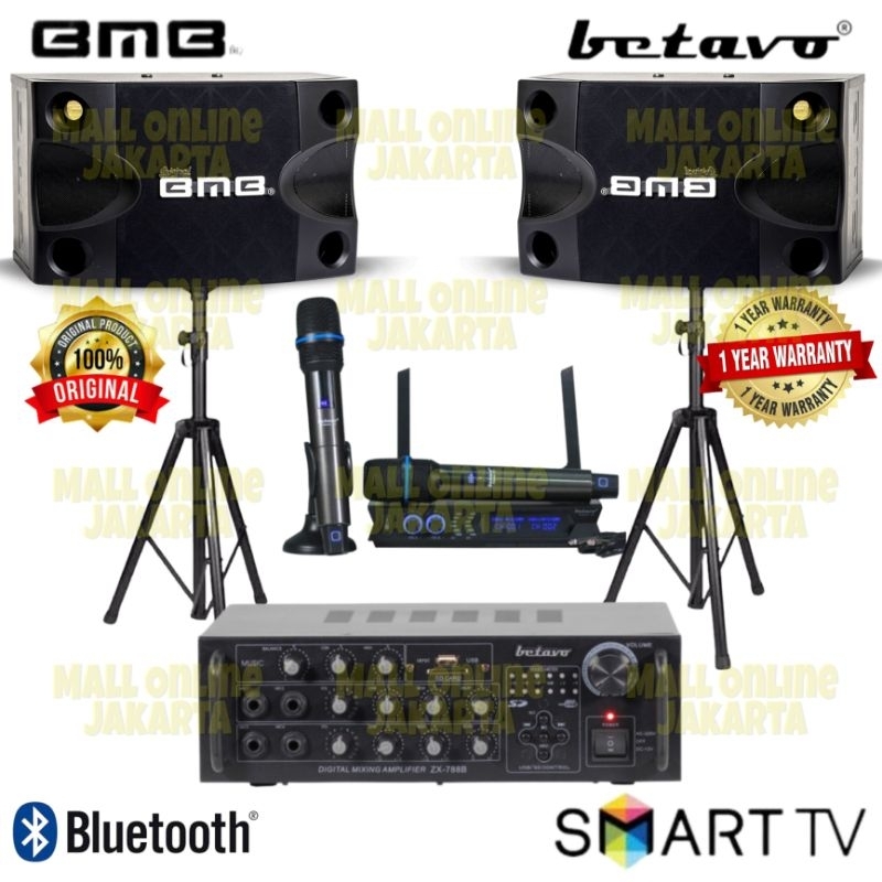 Jual Paket Karaoke Bmb 8 Inch Bluetooth Betavo Original Paketan Audio