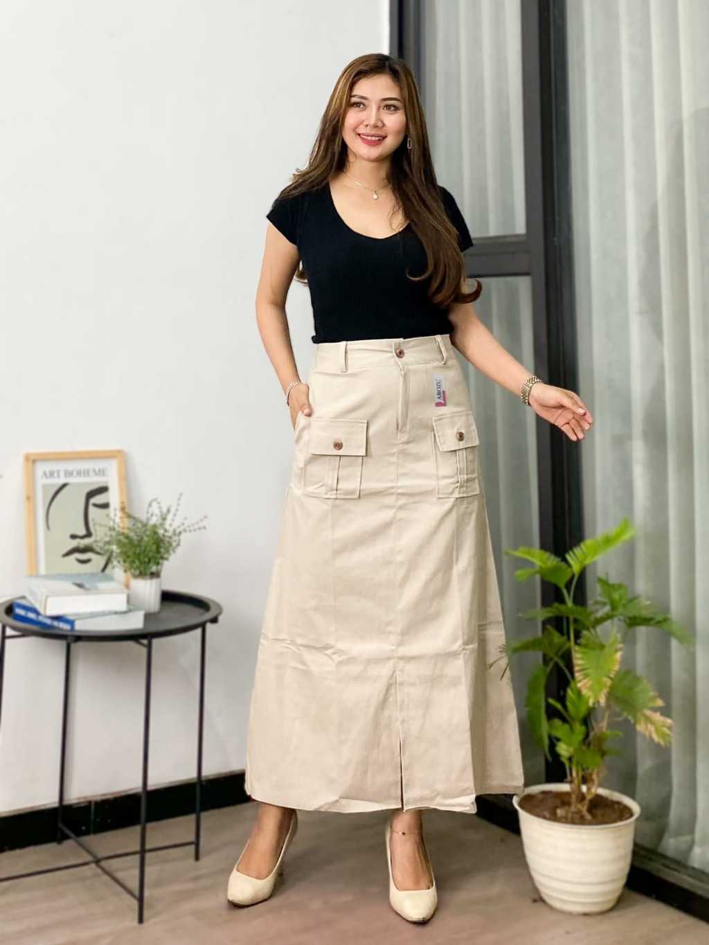 Jual Rok Cargo / Kargo Skirt Korean Style Twill Combed | Shopee Indonesia