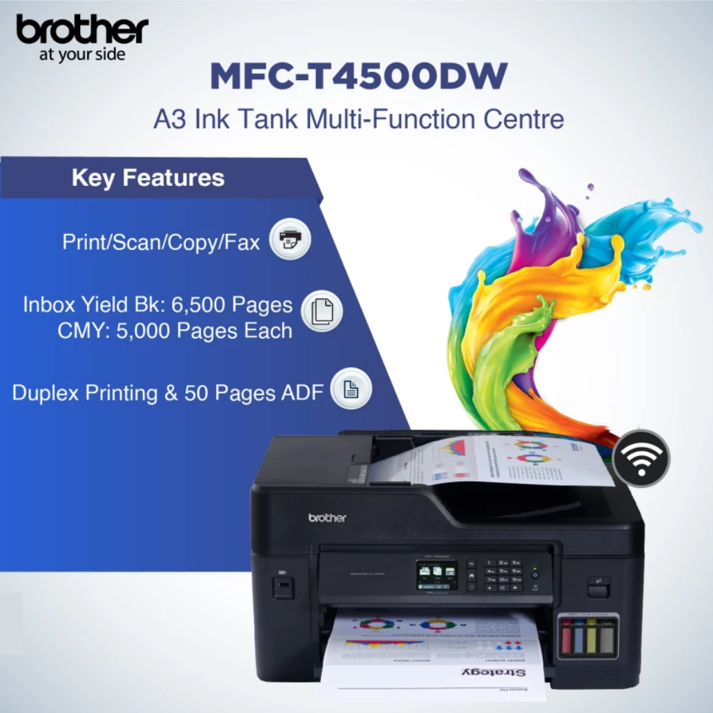 Jual Printer Brother MFC-T4500DW Ink Tank - Print/Scan/Copy - A3 ...