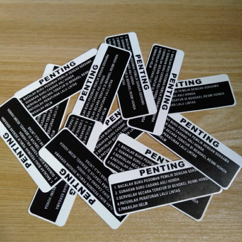 Jual Stiker penting putih hitam sub all sepeda motor warna putih bahan