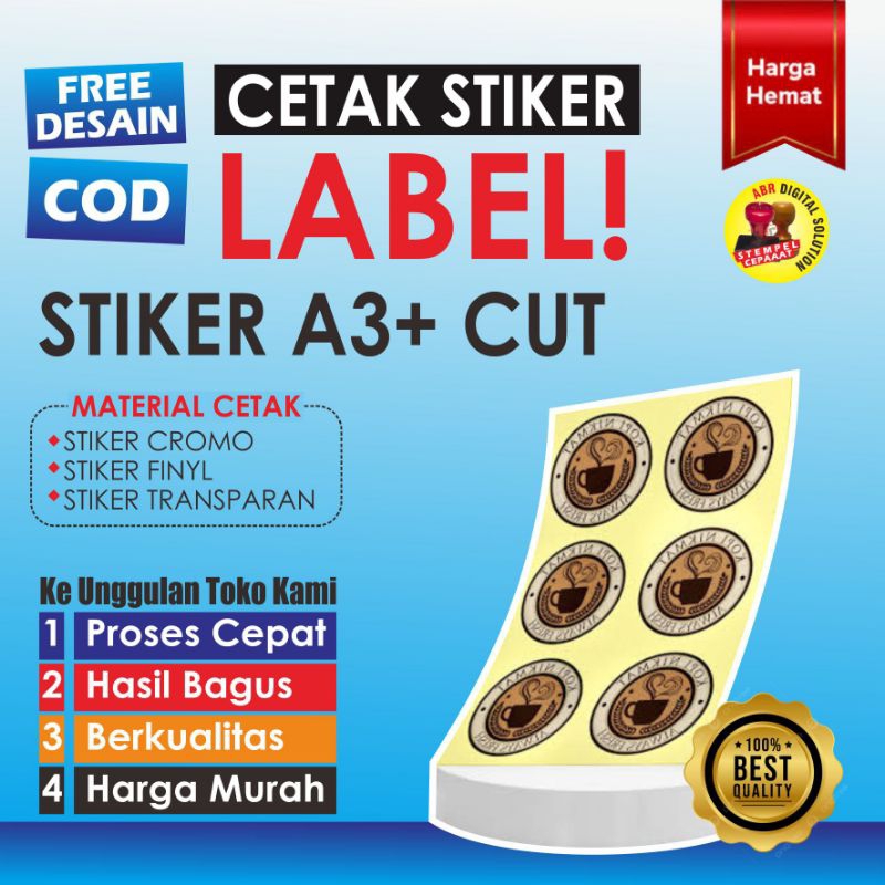 Jual STIKER LABEL UKURAN A3!!!STIKER CROMO,STIKER TRANPARAN,STIKER ...