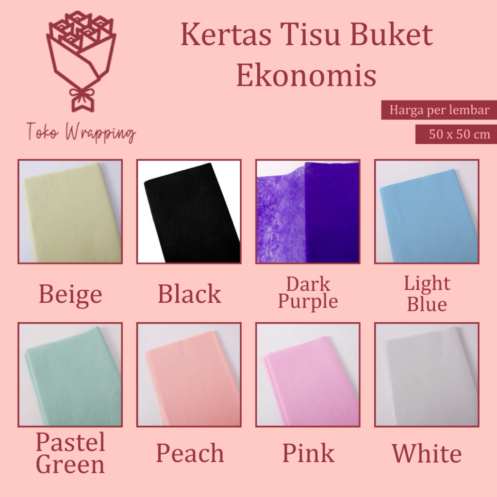 Jual Kertas Tisu Buket Ekonomis (50x50cm) / Tissue Cotton Paper Non ...