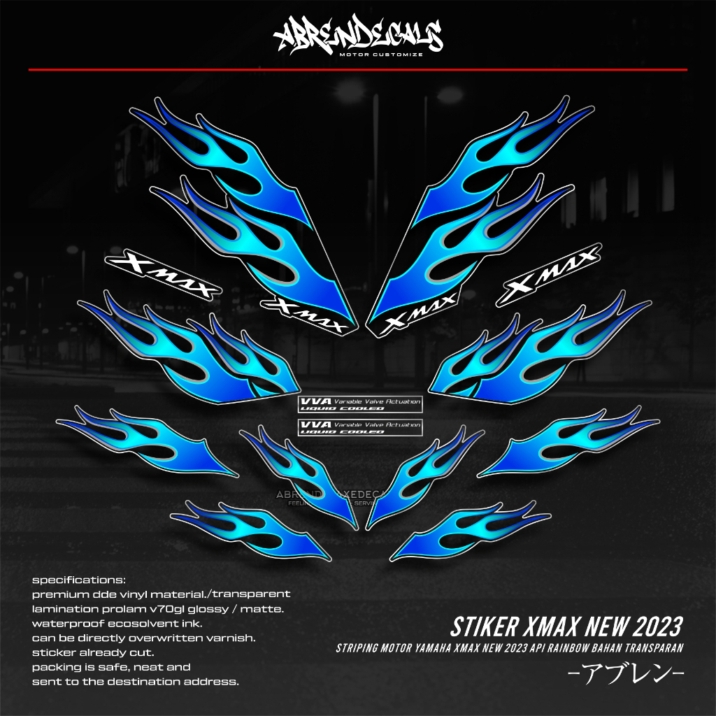 Jual STRIPING XMAX NEW API TRANSPARAN / STIKER MOTOR YAMAHA XMAX GRAFIS ...