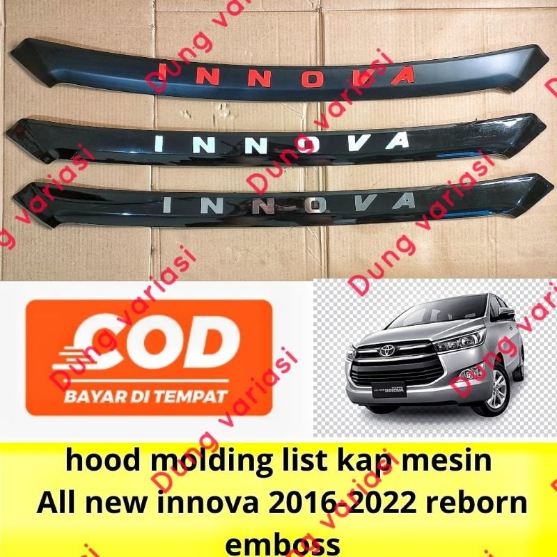 Jual Hood Molding List Kap Mesin Mobil All New Innova Reborn Emboss Shopee