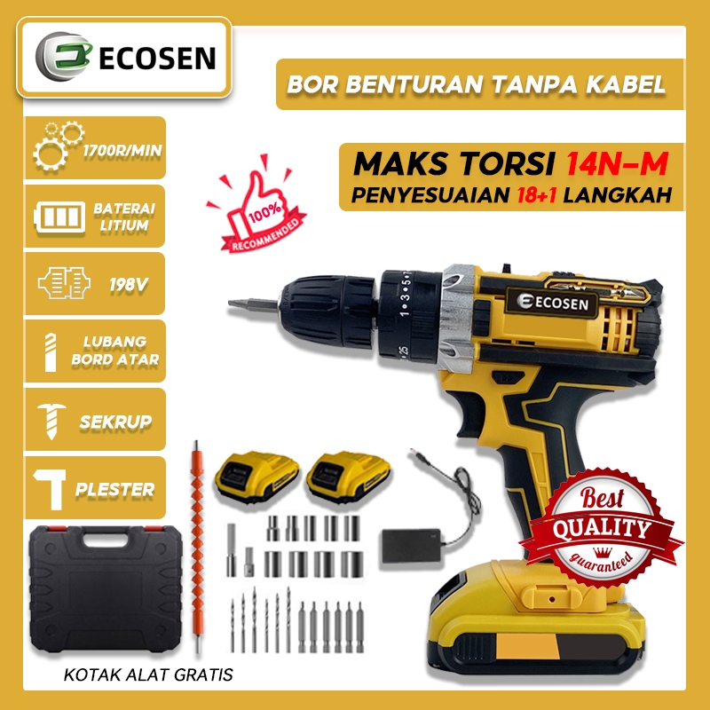 Jual Ecosen Vf Mesin Bor Baterai Tangan Cordless Drill Battery Cordless Electric Drill