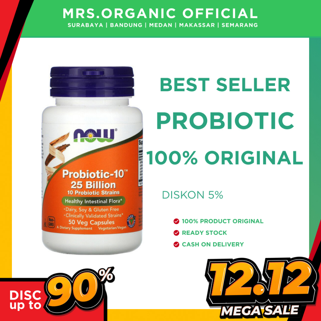 Jual Vitamin Probiotik Probiotic 10 25 Juta Probiotic Now 50 Veg Kapsul