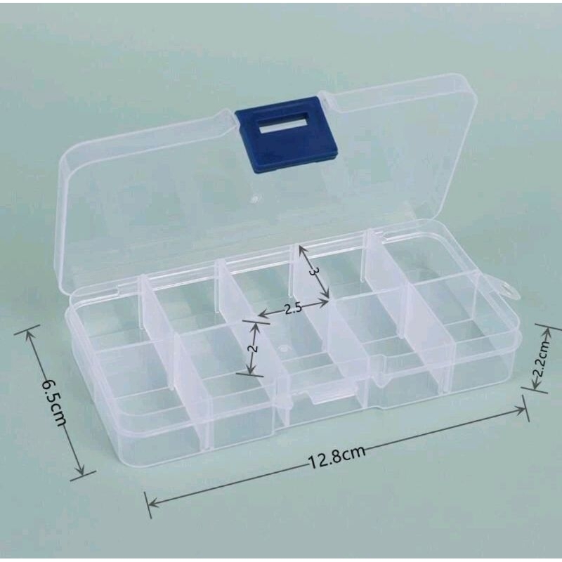 Jual Kotak Plastik Box Penyimpanan Obat Kancing Mini 10 Sekat Serbaguna ...