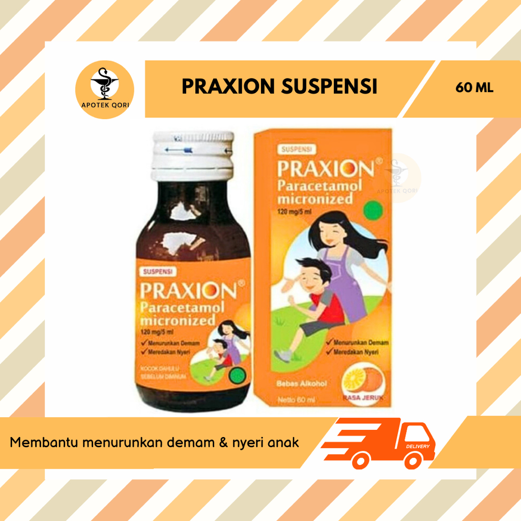 Jual PRAXION SUSPENSI 60 ML RASA JERUK/DEMAM ANAK | Shopee Indonesia