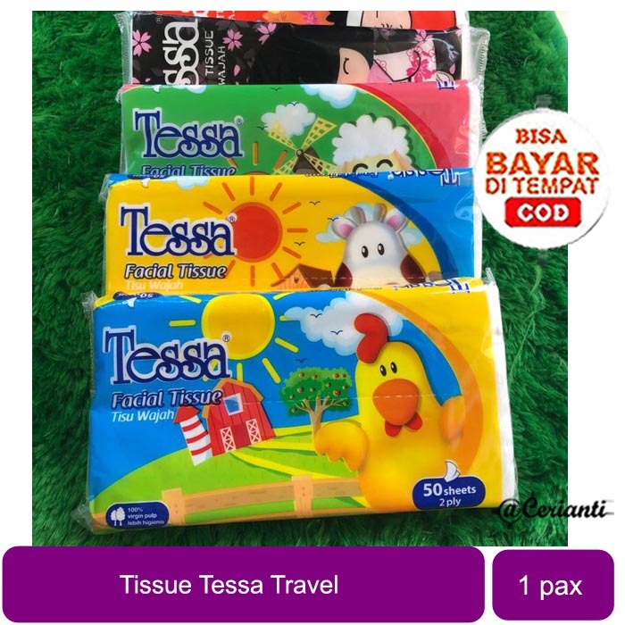 Jual Tisu Tessa Facial Tissue Tissue Tessa Travel Pack 50 Sheets 2 ply ...