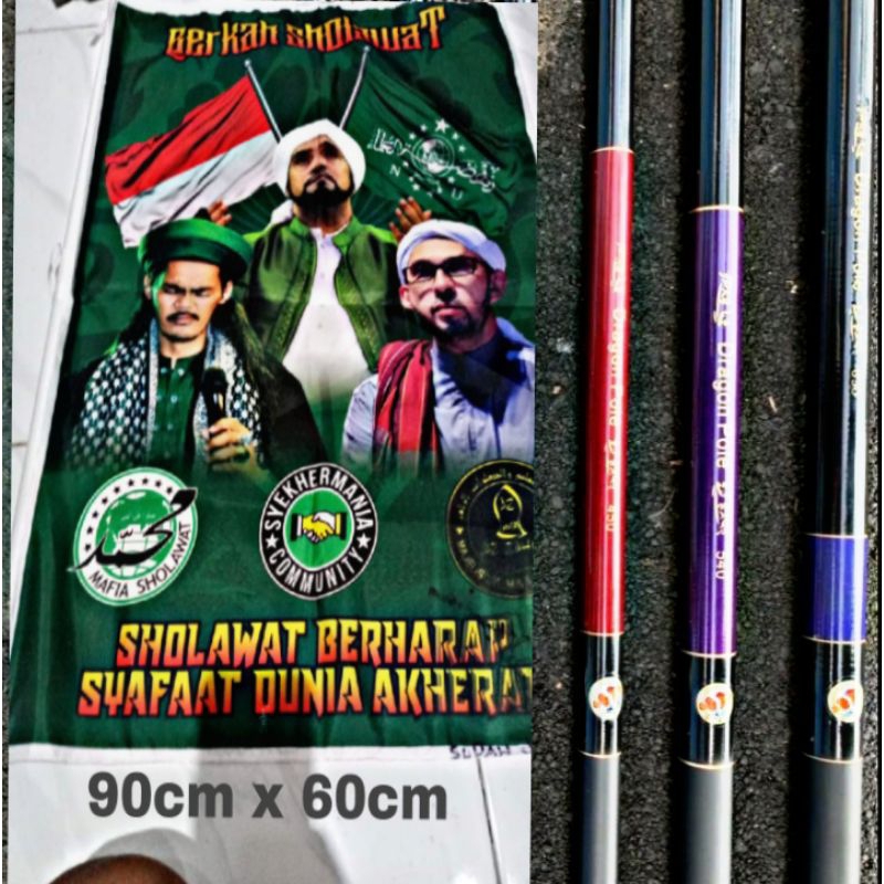 Jual Bendera Sholawat Set Lengkap Joran Tegek 7 2 Meter Majelis