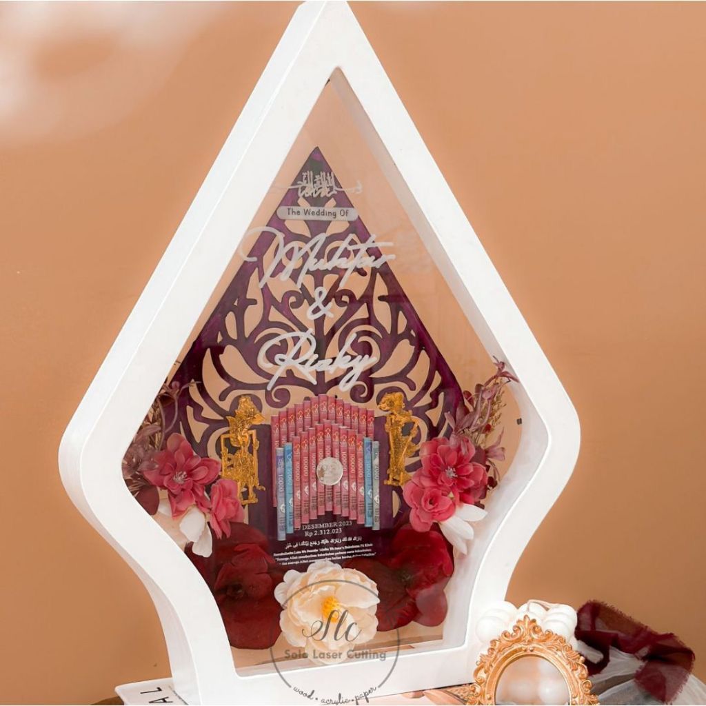 Jual NEW MAHAR GUNUNGAN FRAME KAYU ukuran 30X40 Mahar Pernikahan GIFT ...