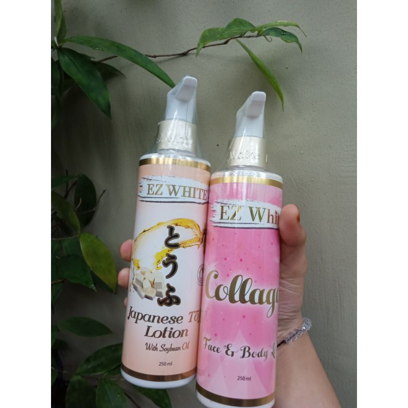 Jual EZ WHITE LOTION JAPANESE TOFU WHITENING BODY LOTION EZ WHITE COLLAGEN FACE & BODY 250ML