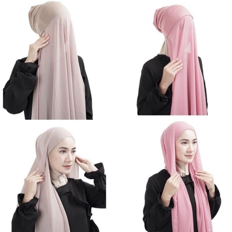 Jual Pashmina Inner 2in1 Premium | Pashmina Instan Ceruty Babydoll ...