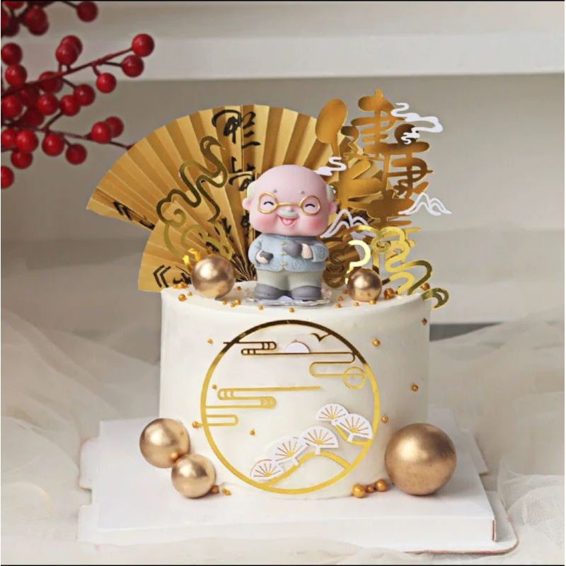 Jual Topper kakek nenek papa mama akrilik kipas | Shopee Indonesia