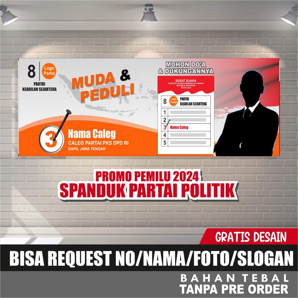 Jual Spanduk Partai Politik Pks Pemilu Benner Caleg Partai Pks