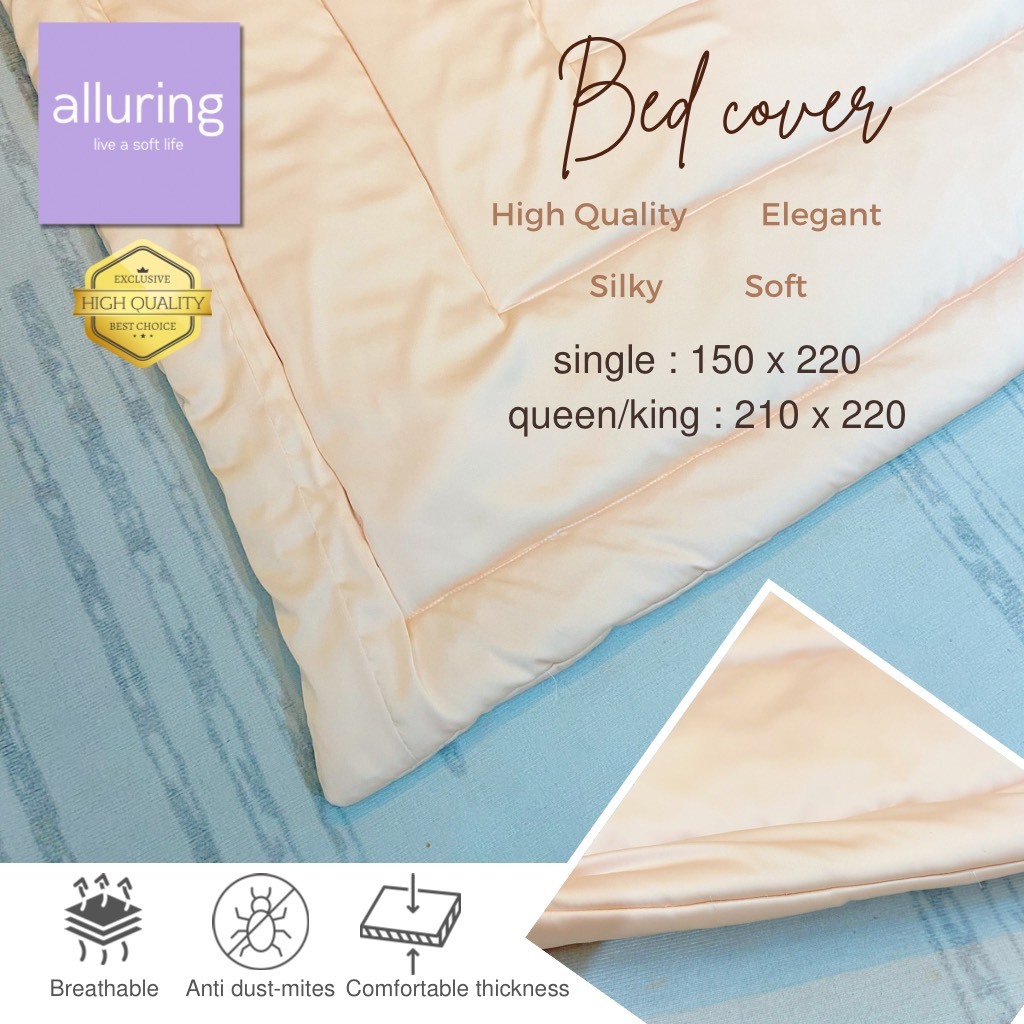 Jual Bedcover Original Satin Silk Premium Alluring / Selimut satin silk
