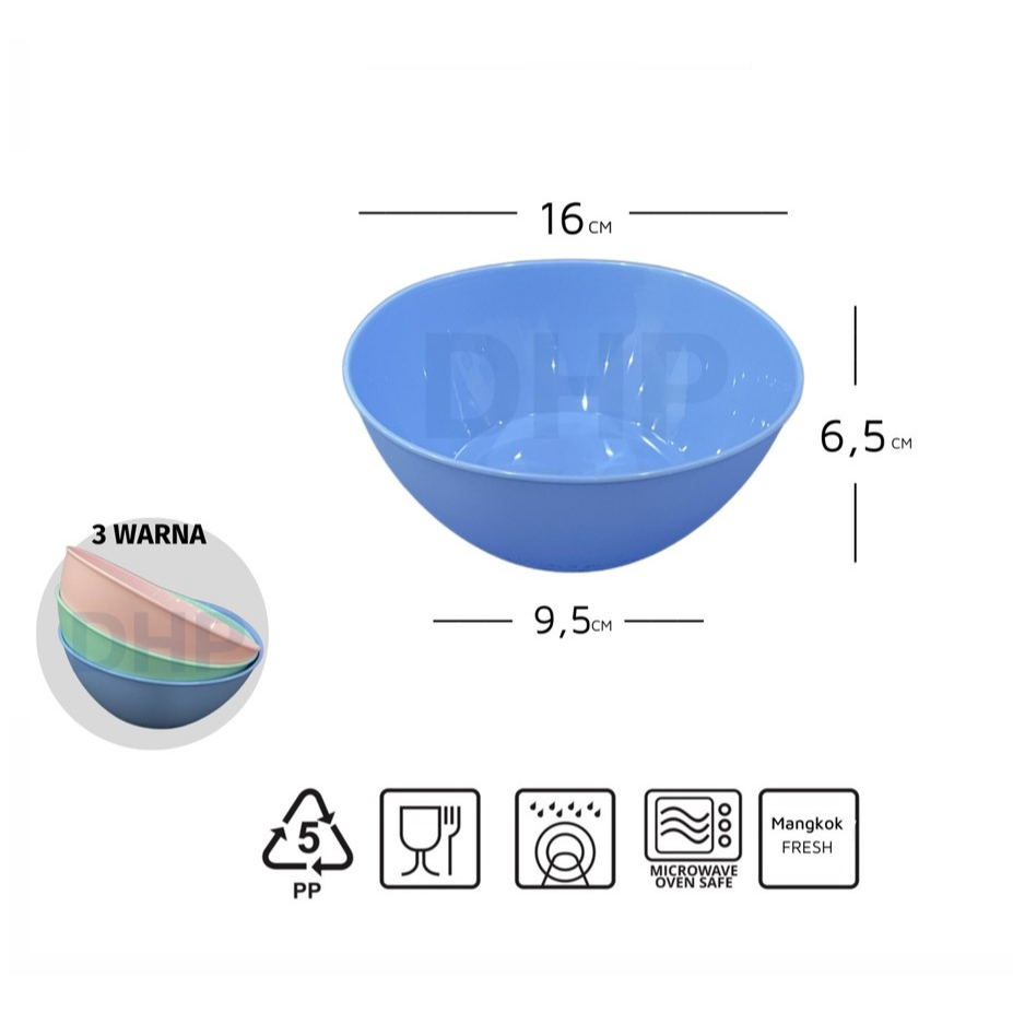 Jual Mangkok Fresh Bulat Besar Warna Warni Plastik Tebal Mangkuk Makan