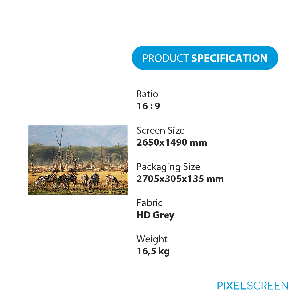 Jual PIXELSCREEN Bezel-less Fix Screen Projector 120 inch Home Theater ...
