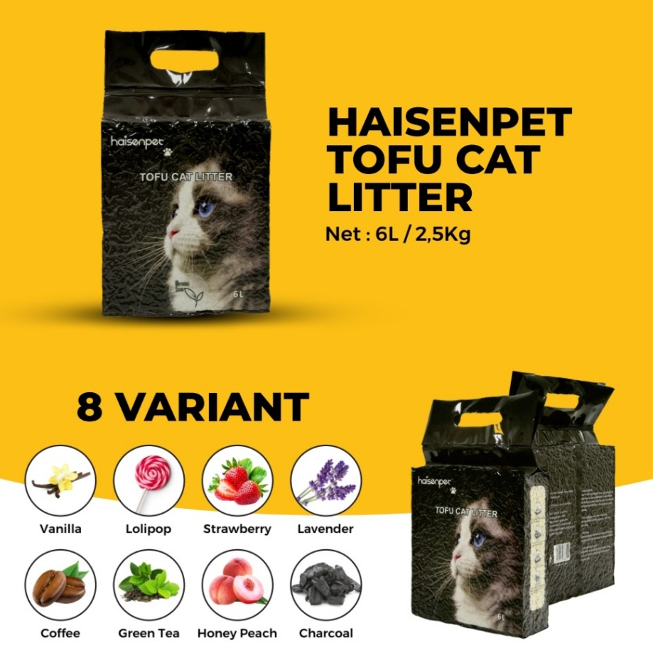 Jual HAISENPET Tofu Cat Litter 6L/2.5kg Pasir Tofu Gumpal Wangi