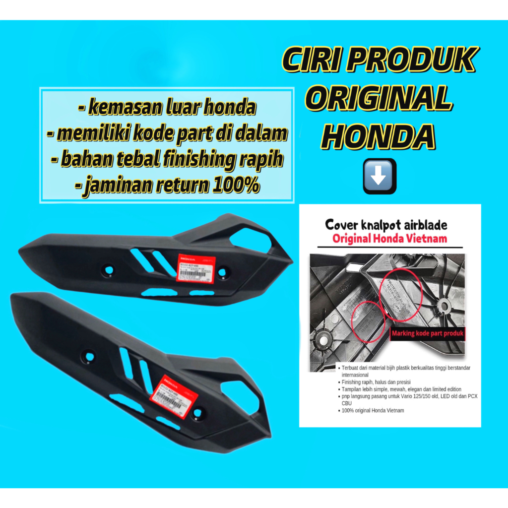 Jual Sale Original Tutup Tameng Cover Knalpot Airblade Honda Vietnam Pnp Vario 125 150 Pcx Lokal 6751