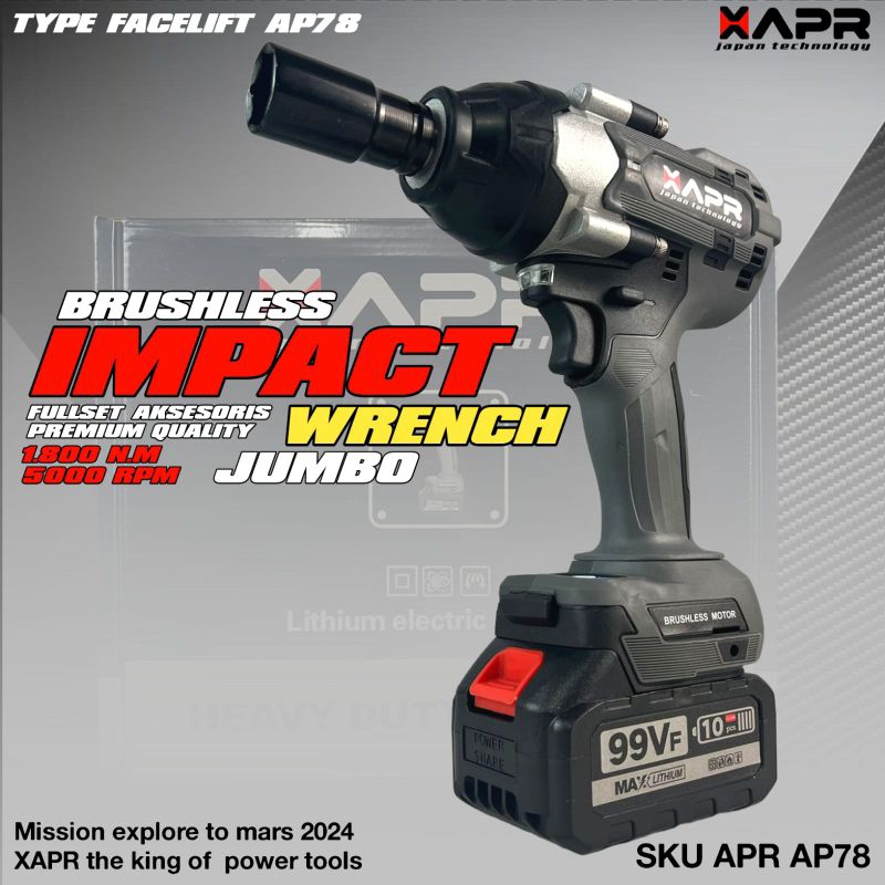Jual Impact wrench APR JAPAN AP78 JUMBO FACELIFT 99V 1800NM 1/2inch ...