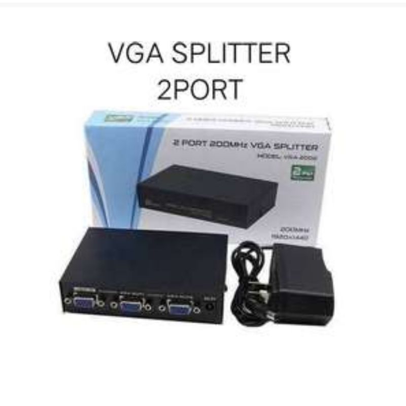 Jual VGA Splitter 2 port with adaptor power | Shopee Indonesia