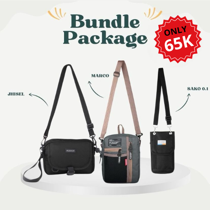 Jual Paket Bundling Tas Selempang Slingbag Pria And Wanita Pushop 65k Get 3 Pcs Slgt65k 01 8045