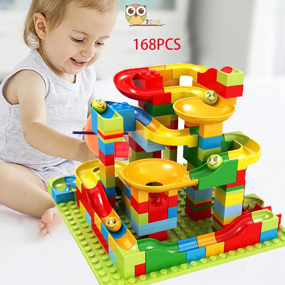 Jual Serb@ Murah JCHO 168pcs Mainan Building Brick Block Marble Race ...