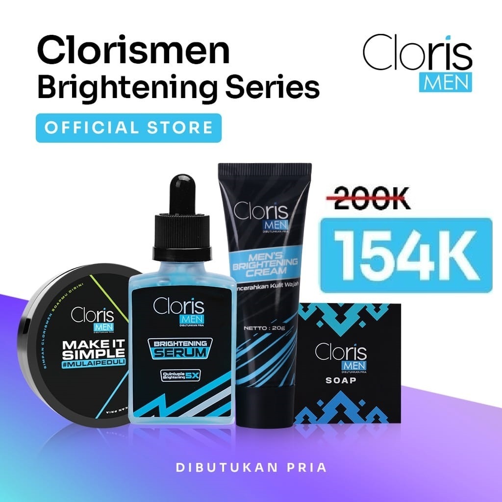 Jual 100% ORIGINAL Paket Skincare Pria Clorismen Brightening Acne ...