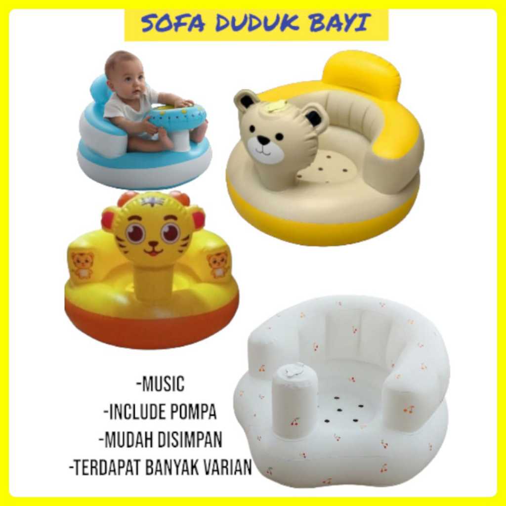 Jual Kursi Duduk Bebek Sofa Bayi Bahan Pvc Music Karakter Bebek Warna ...