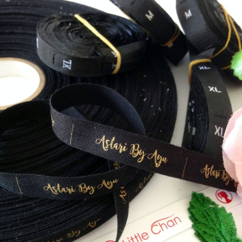 Jual Label katun hitam 1,3 cm 1/2 inch | Shopee Indonesia