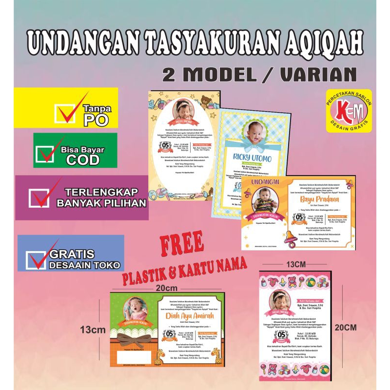 Jual Undangan Tasyakuran Aqiqah Aqiqah Undangan Shopee Indonesia