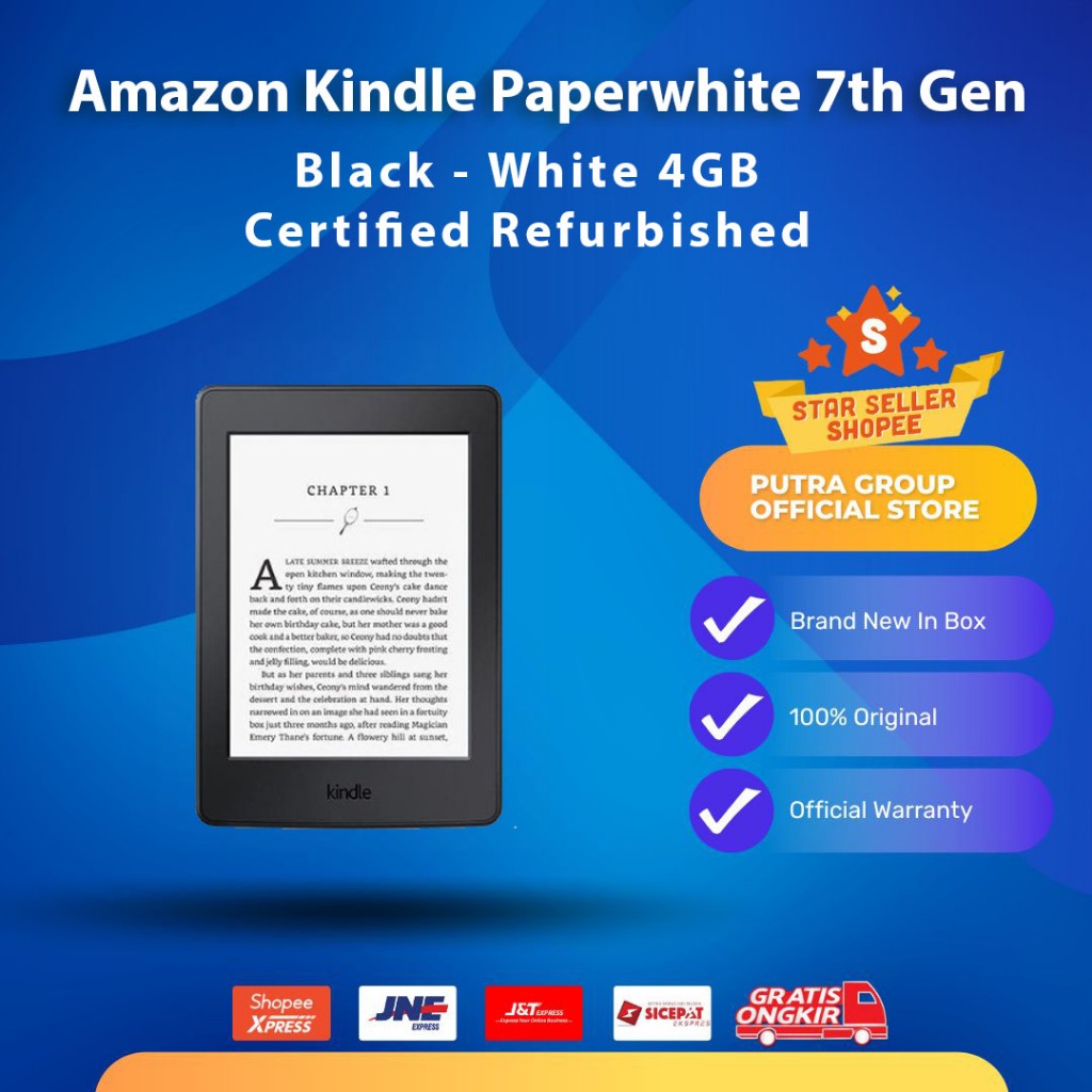 Jual Amazon Kindle Paperwhite 7th Gen Certified Refurbished Black White