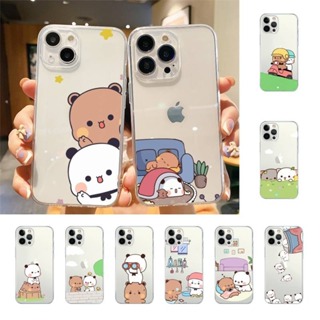 Bubu Dudu Bear And Panda Glass Case For Iphone 14 11 12 13 Pro Max X Xs Xr  6S 7 8 Plus 5S Soft Edge Cute Bubu Dudu Bear And