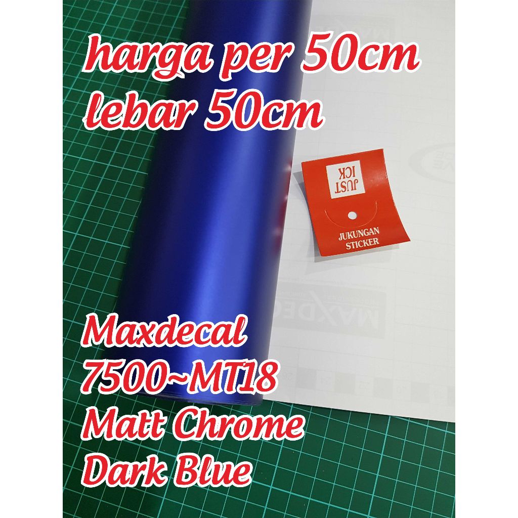 Jual Sticker Vinyl Maxdecal Matt Chrome Dark Blue - per 50cm lebar 50cm ...