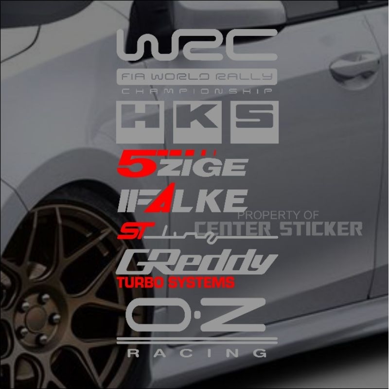 Jual Sticker stiker cutting mobil logo racing wrc hks zigen falken ...