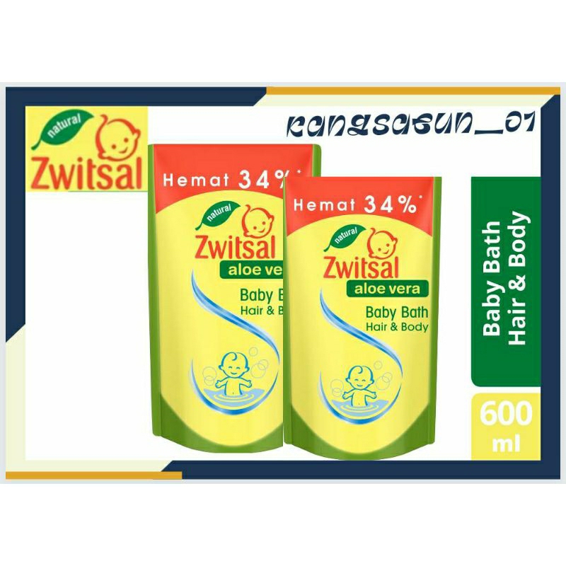 Jual Zwitsal Baby Bath Hair And Body Aloe Vera 450ml Twin Pack Dan 600 ...