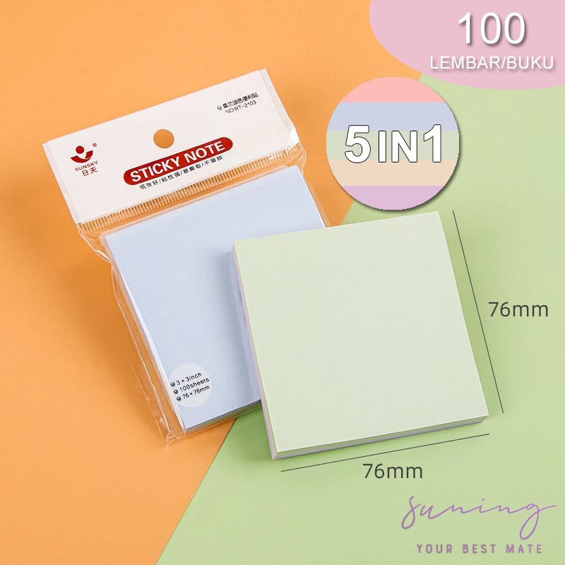 Jual Cod Sticky Note Polos Sticky Notes Penanda Halaman Stick Note Kertas Memo Suning Mall