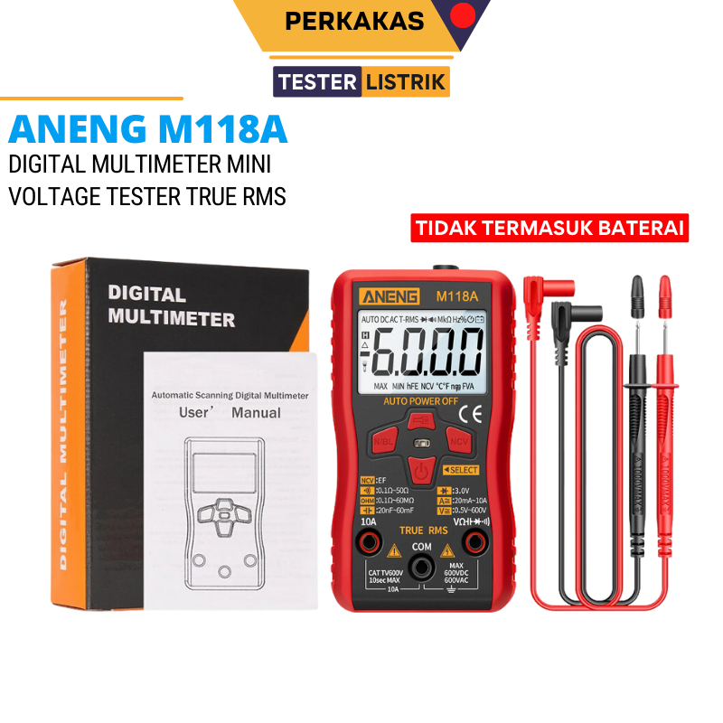 Jual ANENG M118A Mini Multimeter Digital Pengukur Arus Tegangan Listrik ...