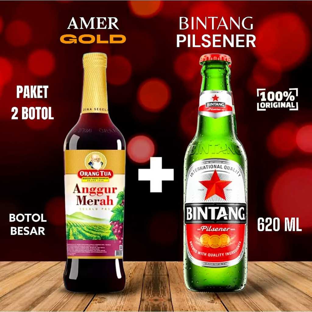 Jual Paket ( 2 ) - Anggur Merah AM Gold & Bir Bintang Beer Pilsener ...