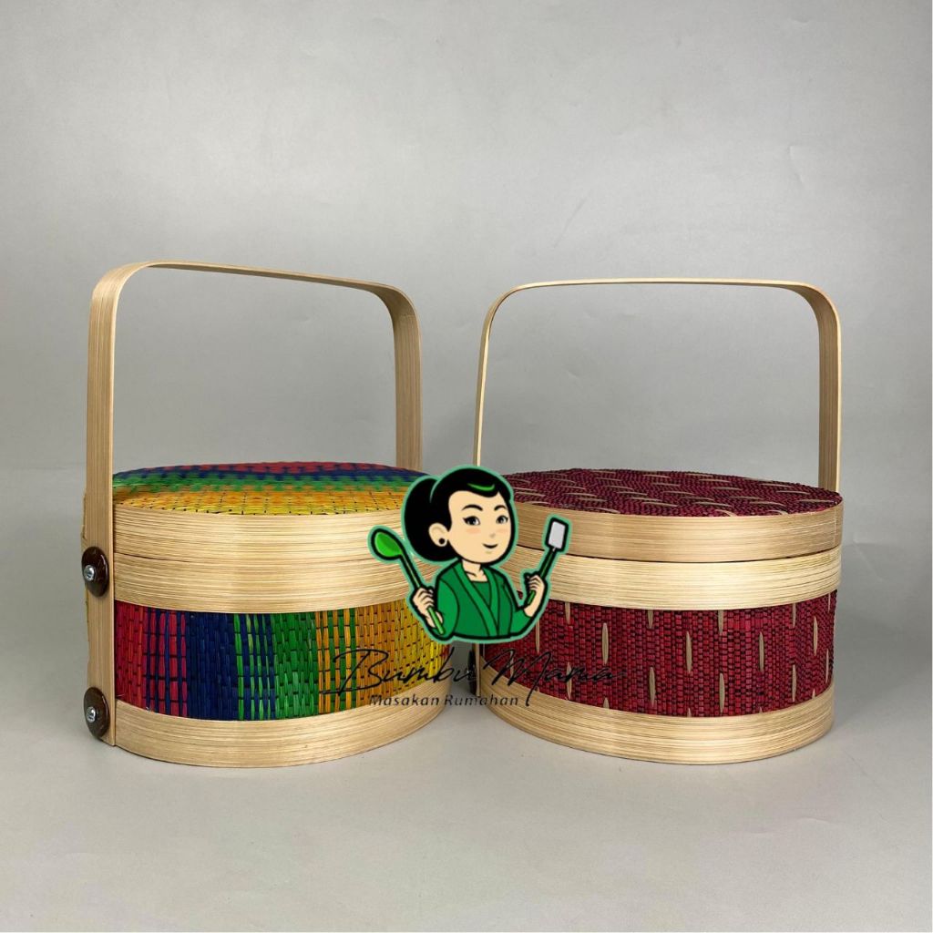 Jual Hampers Bambu / Rantang Bambu 1 Susun / Keranjang Bambu Bulat ...