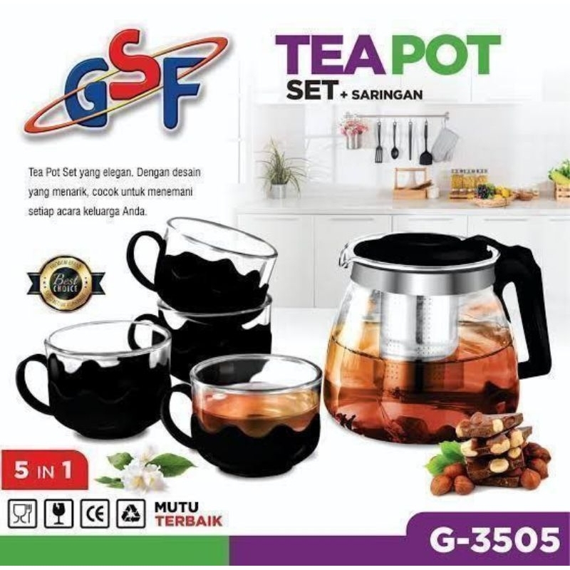 Jual Teapot 5in1set Teko Dan Gelas Minum Tehgsf Teapot 5 In 1 Set Tea Set Teapot Set G 4085