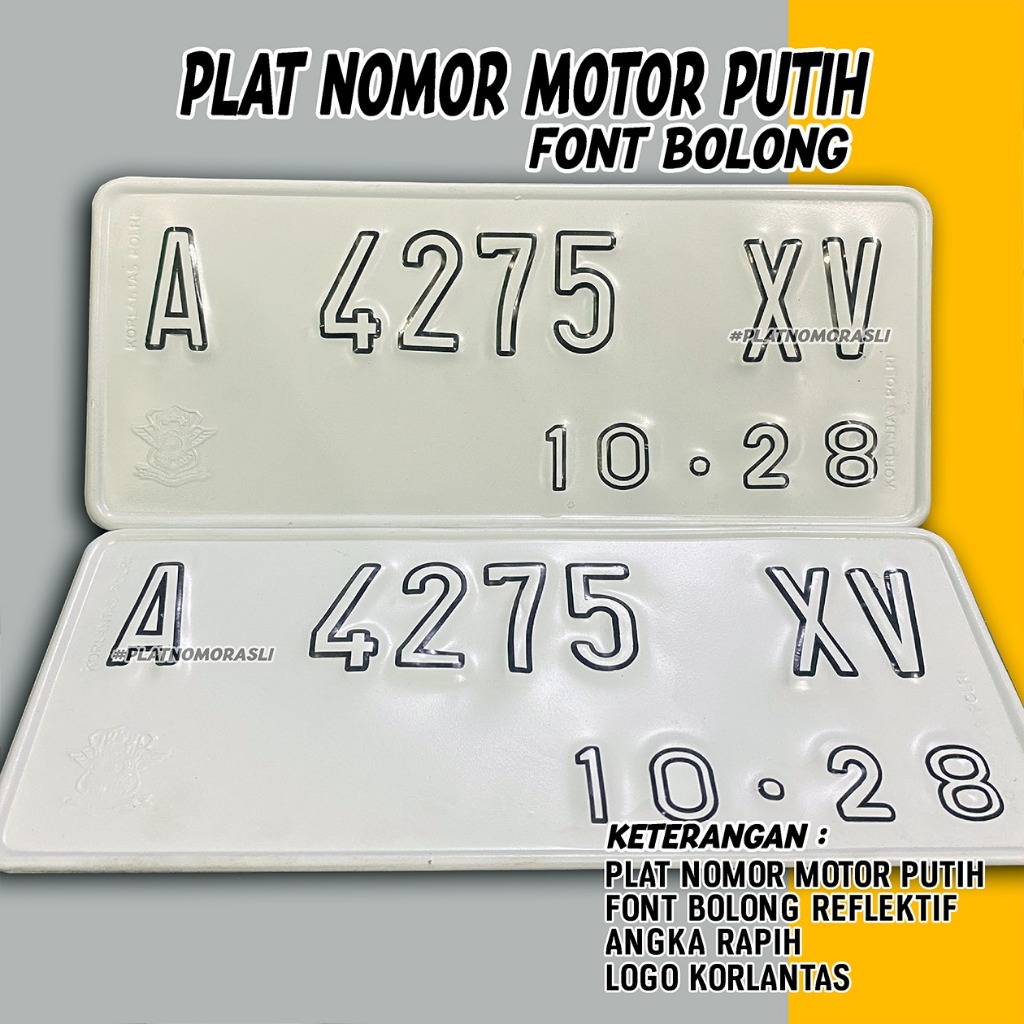 Jual Bikin Plat Nomor Motor Tebal Baut Tanam Logo Diklantas Plat Warna ...